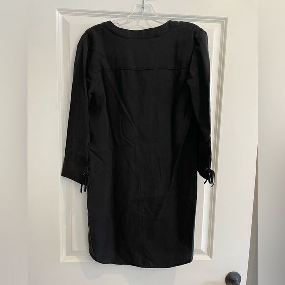EUC Theory Jullitah Lace Up Shift Dress Black Sz. 4 - Picture 7 of 7